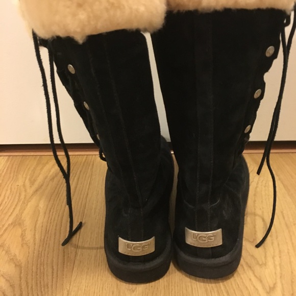 lace up ugg style boots